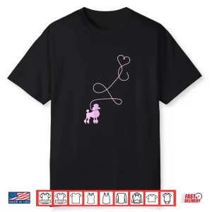 Womens 1950’S Sock Hop Costume 50S Theme Dog Pink Poodle Heart Top Shirt
