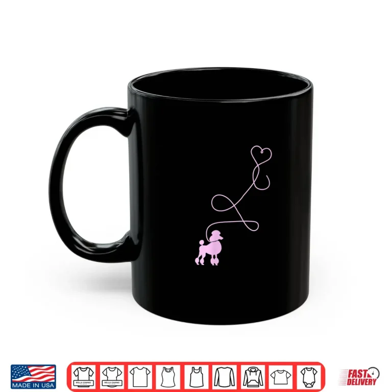 Mug Womens 1950s Sock Hop Costume 50s Theme Dog Pink Poodle Heart Top Shirt