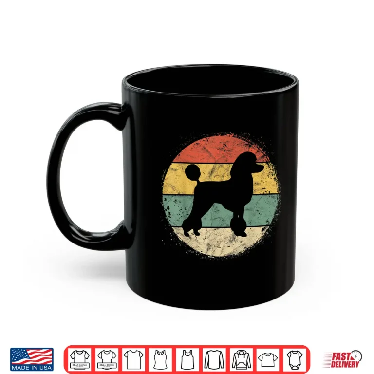 Mug Circular Retro Poodle Owner Gift Poodle Dad Mom Shirt