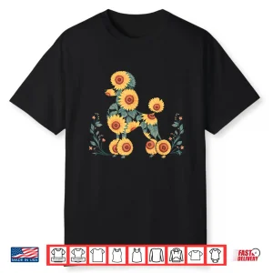 Floral Pattern Sunflower Poodle Lover Shirt