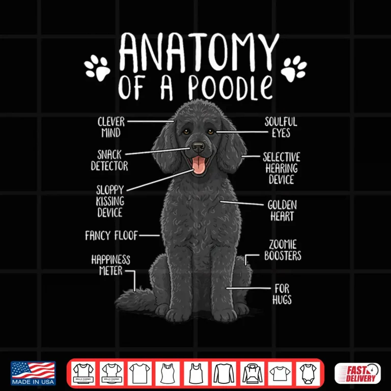 Design Funny Anatomy Poodle Dog Standard Poodle Owner Black Poodle Shirt