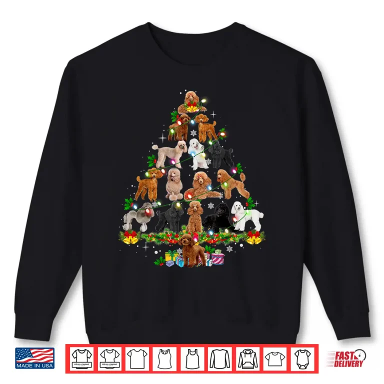 Sweatshirt Funny Poodle Christmas Tree Ornament Decor Xmas Dog Dad Mom Shirt
