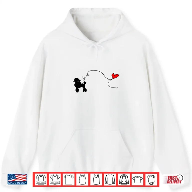 Hoodie Sock Hop 50s Costume Poodle Shirt Cute Poodle 1950s Heart Shirt