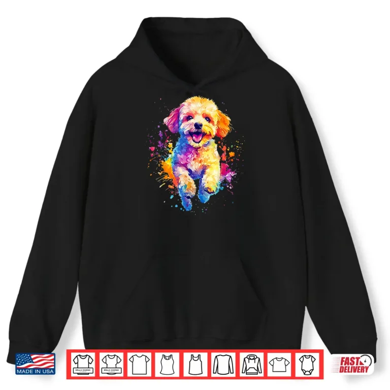Hoodie Toy Poodle Lovers Colorful Splash Art Toy Poodle Shirt