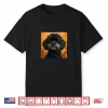 Black Poodle With Flowers Around Boho Style Graphic Shirt