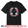 Dog Lover Womens Black Poodle Flower Print Floral Flowers Shirt