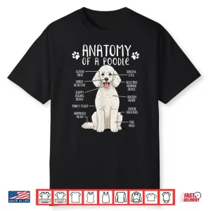 Funny Anatomy Poodle Dog Standard Poodle Owner White Poodle Shirt