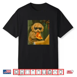 Funny Toy Poodle Eating Pizza Dog Meme Retro Shirt