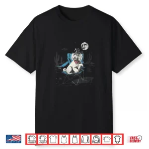 Funny Ufo Alien Cowboy Poodle Retro Western Dog Mom Dad Shirt