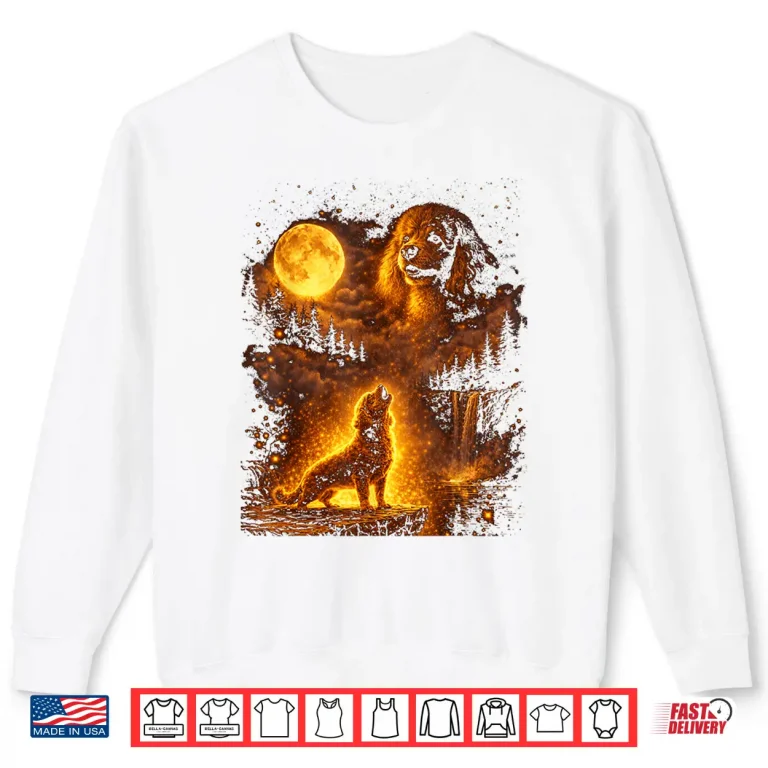 Sweatshirt Vintage Moonlight Dog Funny Poodle Howling at The Moon Shirt