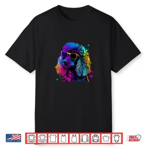 Womens Poodle Pop Art Colorful Design Poodle Lovers Shirt
