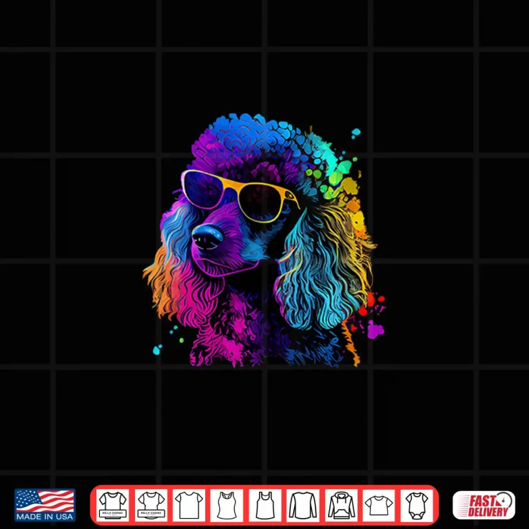 Design Womens Poodle Pop Art Colorful Design Poodle Lovers Shirt