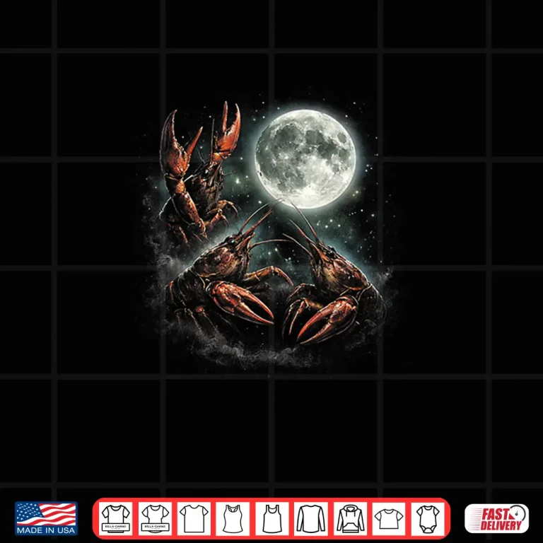 Design Crawfish Howling to The Moon Retro Vintage 90s Crawfish Moon Shirt