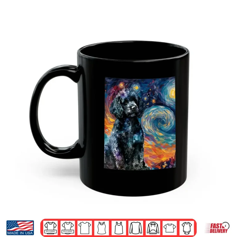 Mug Black Poodle Starry Night Dog Lover Puppy Pet Owner Shirt