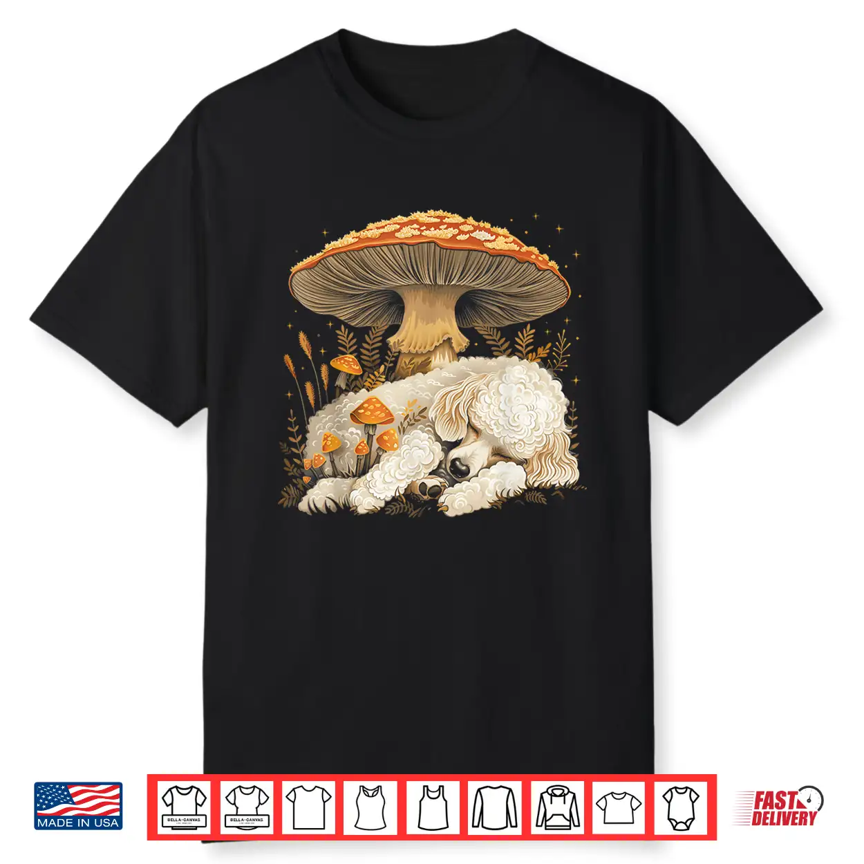Cute Poodle Dog Cottagecore Aesthetic Under The Mushroom Shirt