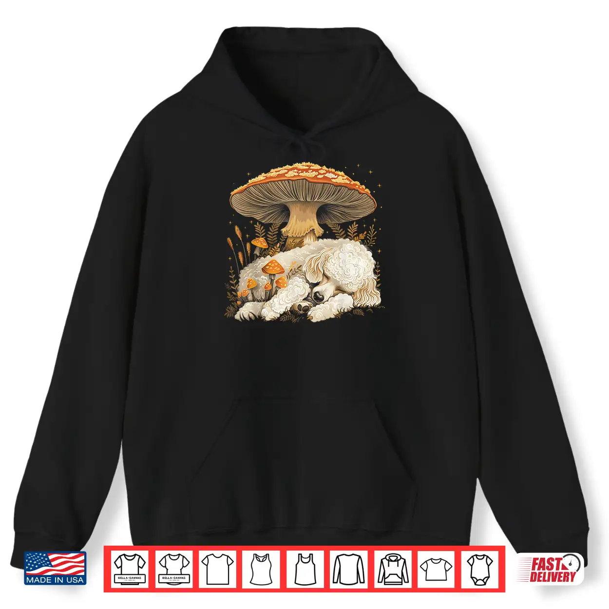 Cute Poodle Dog Cottagecore Aesthetic Under The Mushroom Shirt