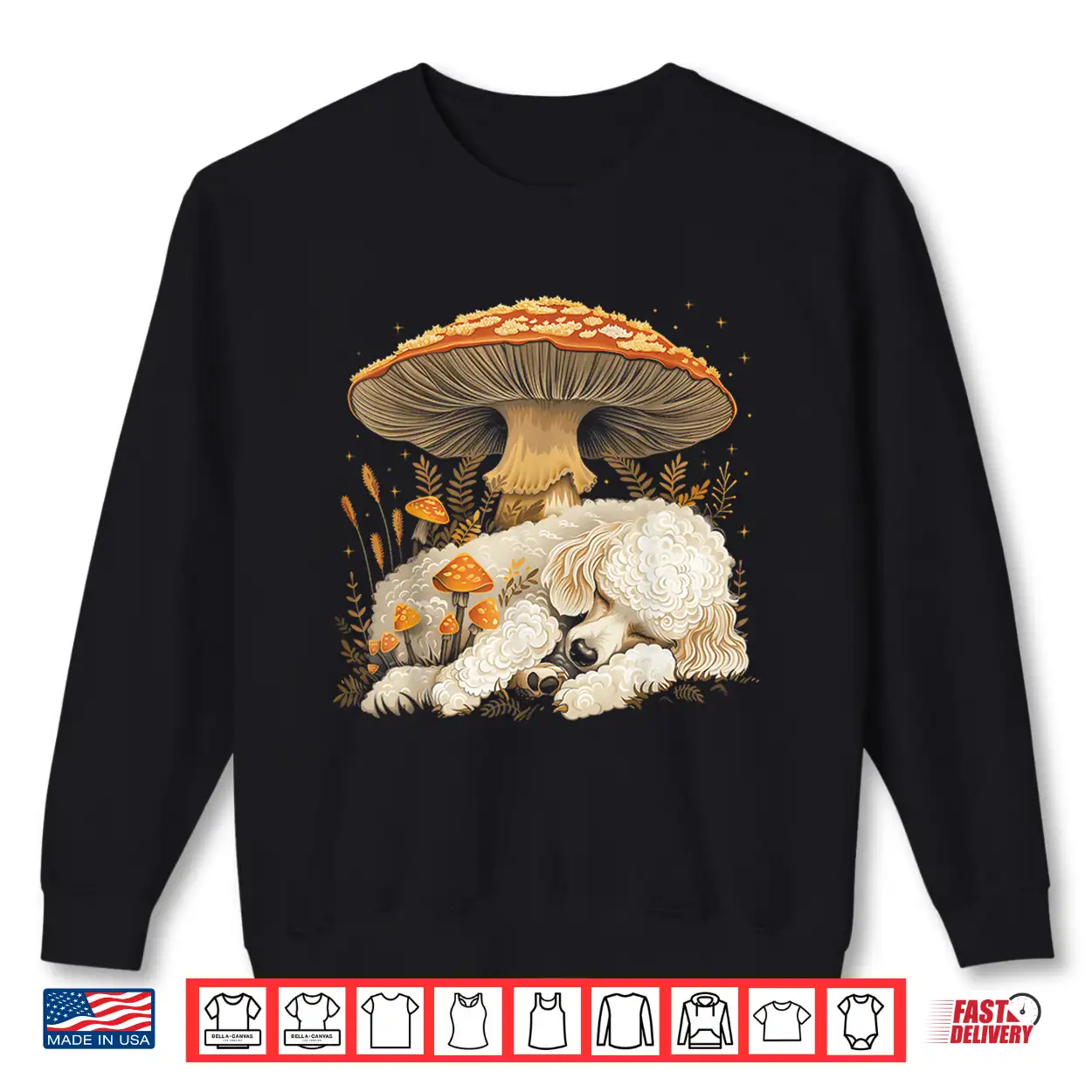 Cute Poodle Dog Cottagecore Aesthetic Under The Mushroom Shirt