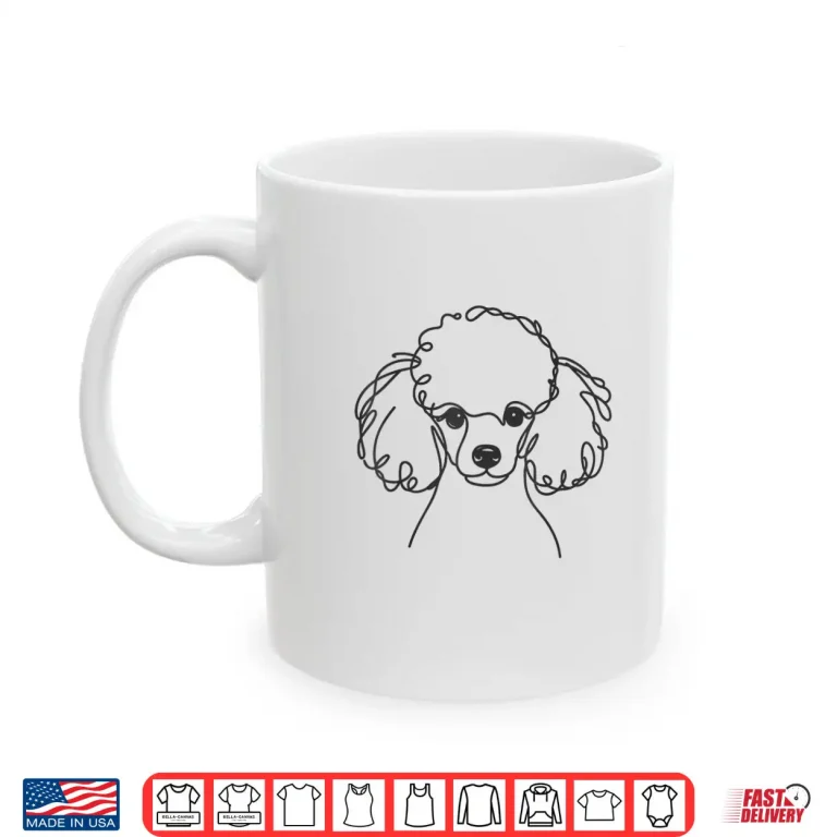 Mug Line Art Dad Mom Dog Toy Poodle Shirt for Men Women