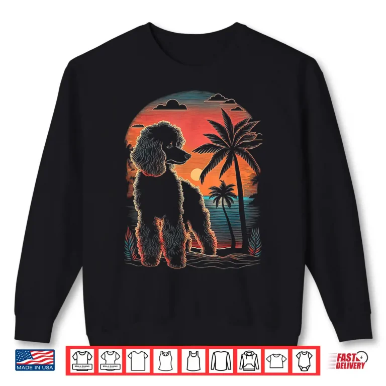Sweatshirt Poodle 80s Sunset Vintage Retro Style Shirt