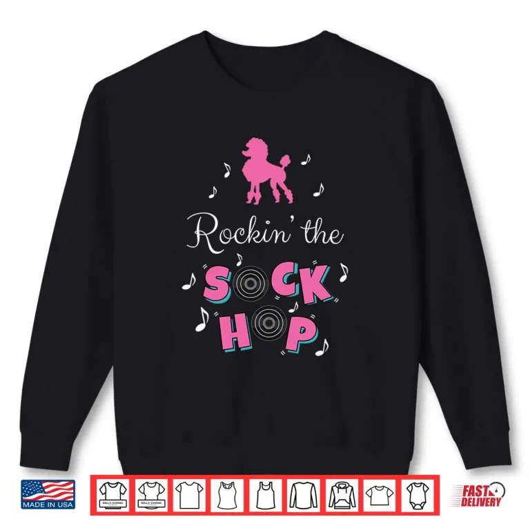 Sweatshirt Sock Hop Costume Shirt Girls Women Pink Poodle Shirt