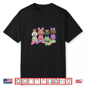 Easter Day Poodle Dog Outfit Bunny Ears Egg Spring Shirt