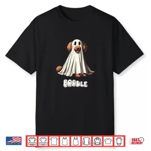 Funny Boodle Brown Poodle Halloween Ghost Spooky Dog Mom Shirt