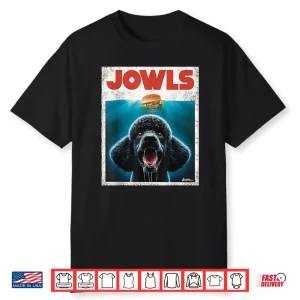 Funny Poodle Black Standard Poodle Jowls Burger Cute Dog Mom Shirt