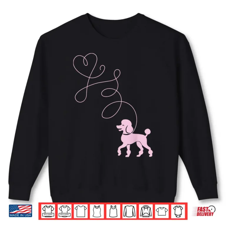 Sweatshirt Pink Poodle Dog Lover 50s Sock Hop Rockabilly 1950s Dance Shirt