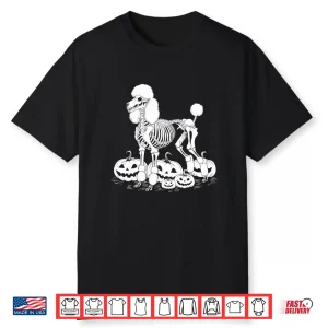 Poodle Skeleton Birthday Halloween Dog Mens Womens Kids Shirt