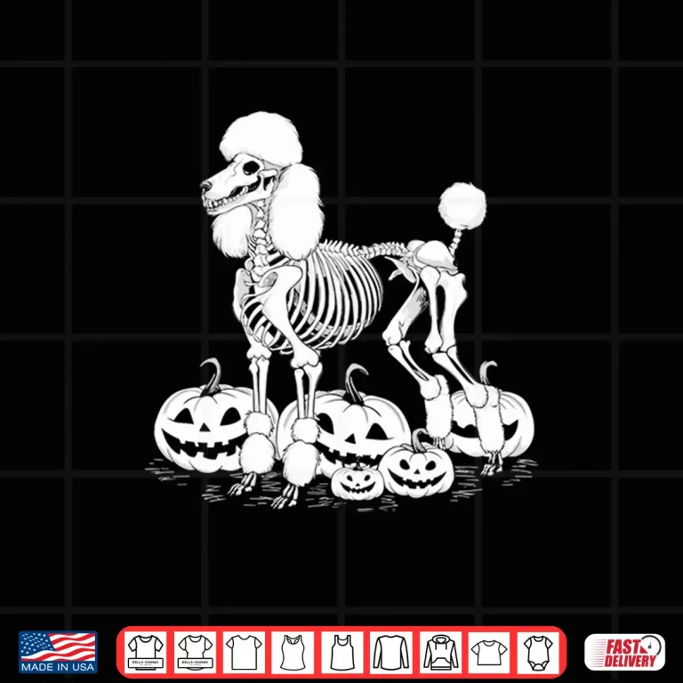 Design Poodle Skeleton Birthday Halloween Dog Mens Womens Kids Shirt