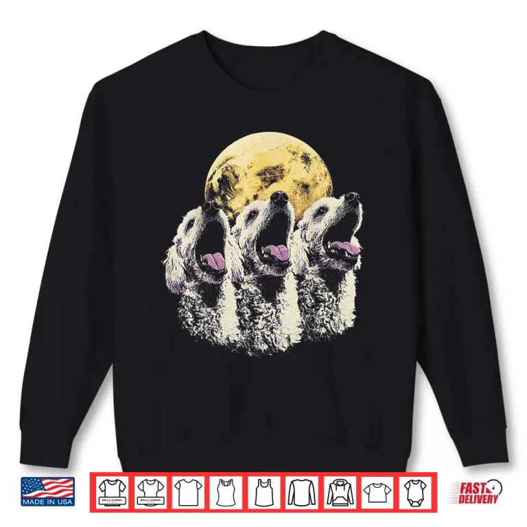 Sweatshirt 3 Headed Dog Howling At Moon Poodle Cerberus Shirt
