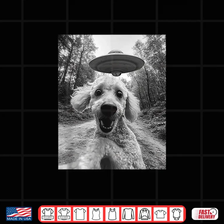 Design Poodle UFO Meme Funny Poodle Selfie with UFO Shirt