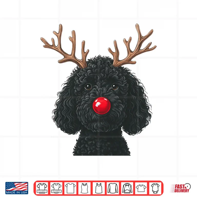 Design Reindeer Poodle Christmas Poodle Dog Mom Dog Lover Animal Shirt