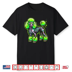 Zombie Poodle Dog Ghost Dark Halloween Horror Skeleton Gifts Shirt