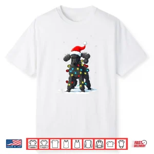 Black Poodle Christmas Lights Funny Holiday For Men Women Shirt