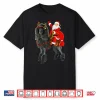 Family Matching Funny Santa Riding Standard Poodle Christmas Shirt