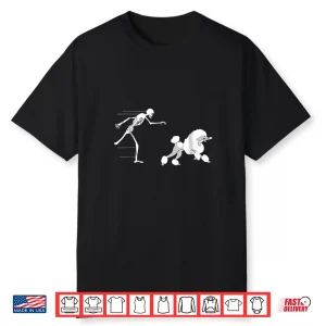 Funny Halloween Skeleton Leg Poodle Shirt