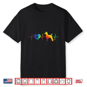 Heartbeat Paw Poodle Tie Dye Hippie Pet Dog Lover Owner Gift Shirt