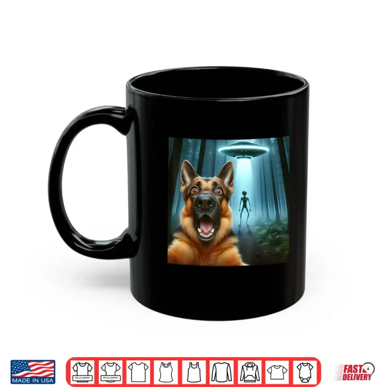 Mug German shepherd Selfie alien UFO funny German shepherd mom Shirt
