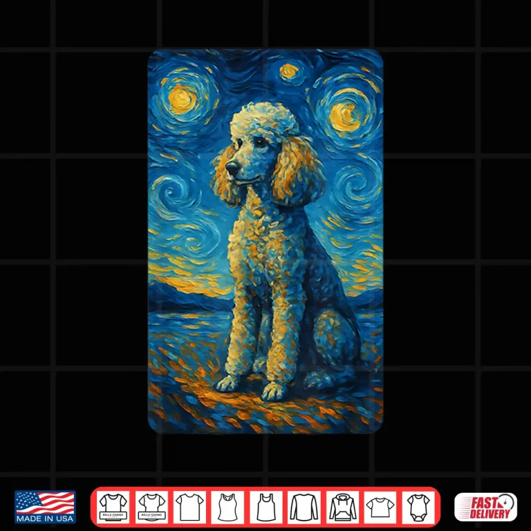 Design Poodle Art Starry Night Style Painting Dog Lovers Shirt