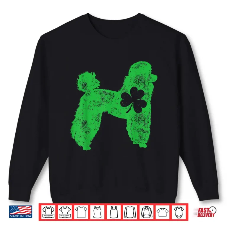Sweatshirt Poodle St Patricks Day Boys Kids Girls Shamrock Dog Lover Shirt