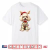 Santa Poodle Reindeer Light Christmas Funny Poodle Pajama Shirt