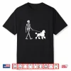 Skeleton Walking A Dog Poodle Halloween Outfit Shirt