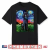 Black Standard Poodle Starry Night Dog Art By Aja Shirt