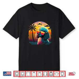 Funny Poodle Dog Miniature Poodle Toy Poodle Retro Sunset Shirt