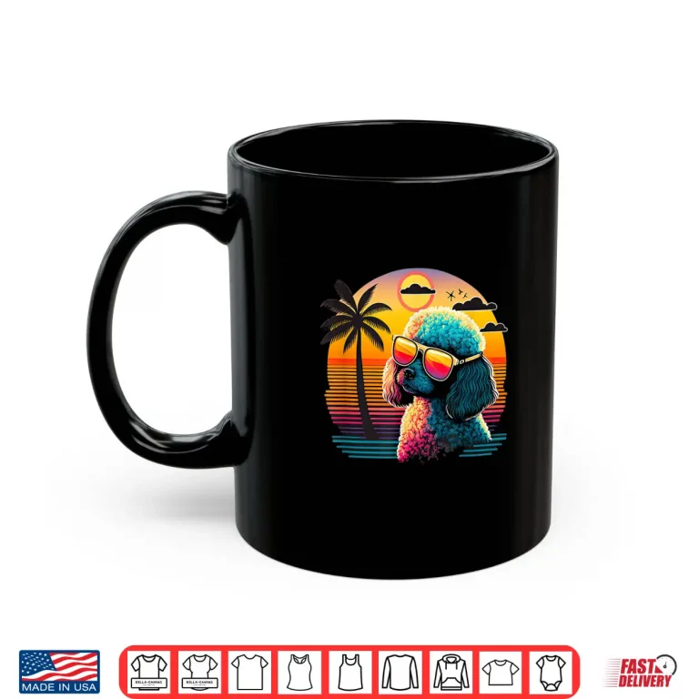 Mug Funny Poodle Dog Miniature Poodle Toy Poodle Retro Sunset Shirt