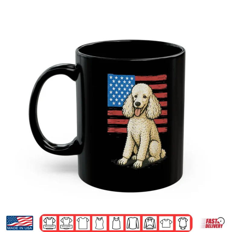 Mug Poodle USA Flag 4th Of July Shirt