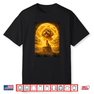 Toy Poodle Howling To The Moon Vintage Funny Dog Graphic Shirt