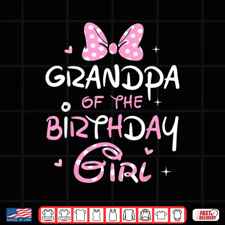 Design Grandpa of The Birthday Girl Pink Coquette Bow Themed Party Shirt