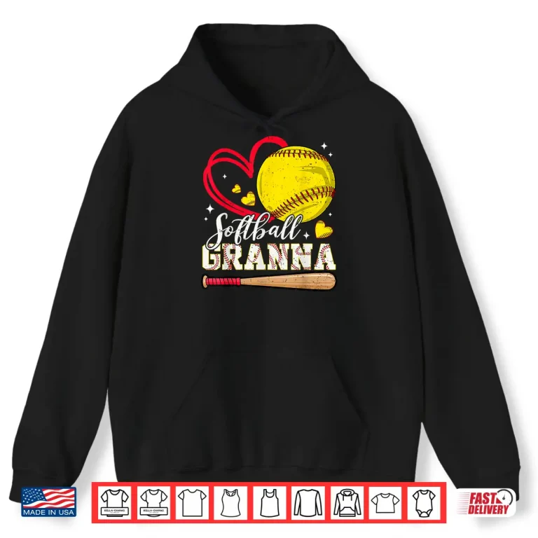 Hoodie Softball Granna Family Matching Cute Softball Heart Shirt